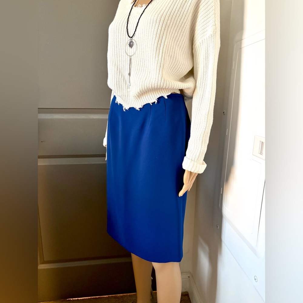 Le Suit Blue Pencil Skirt cobalt size 4p petit